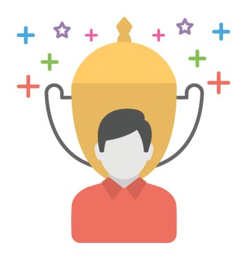 Şampiyon düz simgesi. kazanan