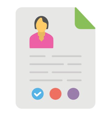 Özgeçmiş. Düz simgesi iş profili