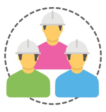 Düz simge inşaat işçileri, inşaatçılar.