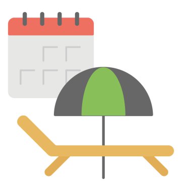 Tatil yönetimi, düz simgesi zaman yönetimi gelişmiş