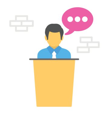 Düz simgesi genel başkanı. Konuşma 