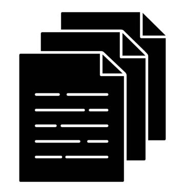 Belgeleri glif simgesi, dosyaları veri