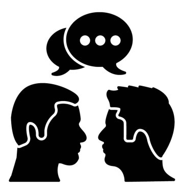 Konuşma balonları, glif Simge iletişim