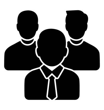 Bir grup insan. Glif simge takım