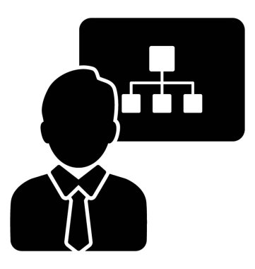 Yönetim liderlik. Glif simge takım lideri