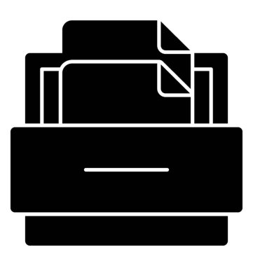 Dosya dolabı. Glif simgesi defter tutma