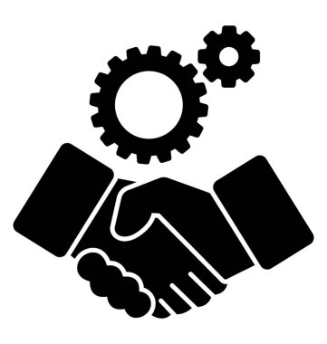 Glif simgesi işbirliği. El sıkışma 