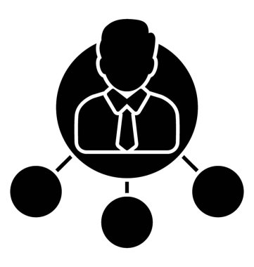 Kişisel kişiler glif simgesi. Sosyal ağ