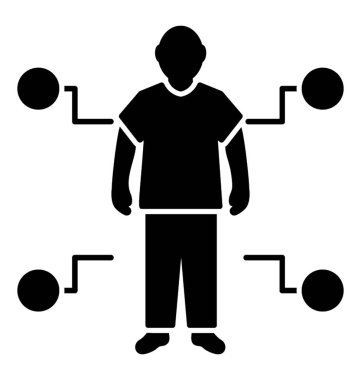 Glif simgesi tasarım varlığı insan vücudu. İnsan algılama 