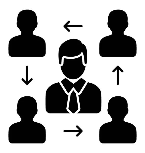 Personeel Resource Glyph Pictogram Human Resources — Stockvector