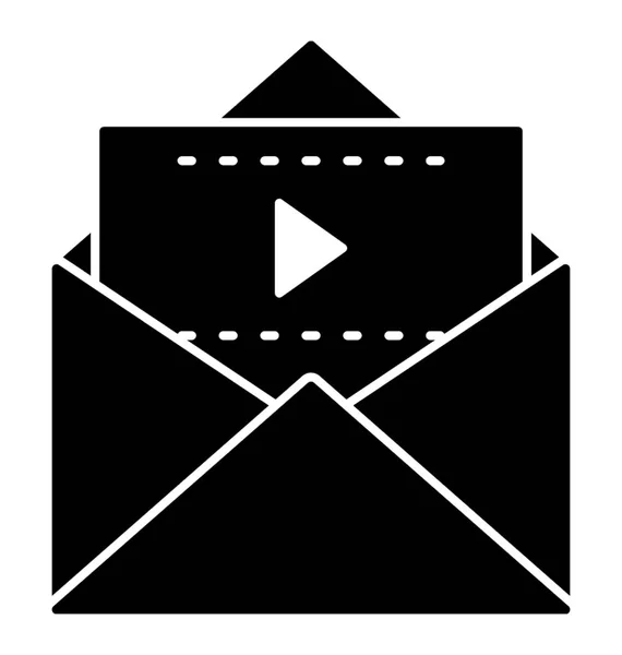 Bloguer Vidéo Glyphe Icône Message Vidéo — Image vectorielle