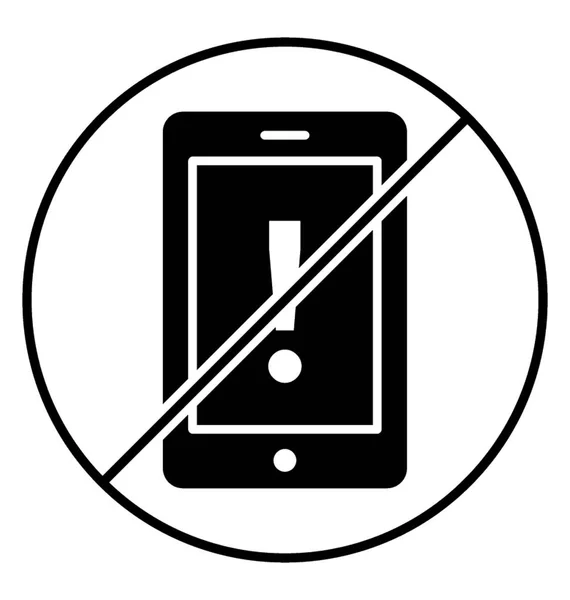 限制移动 不允许字形图标手机 — 图库矢量图片
