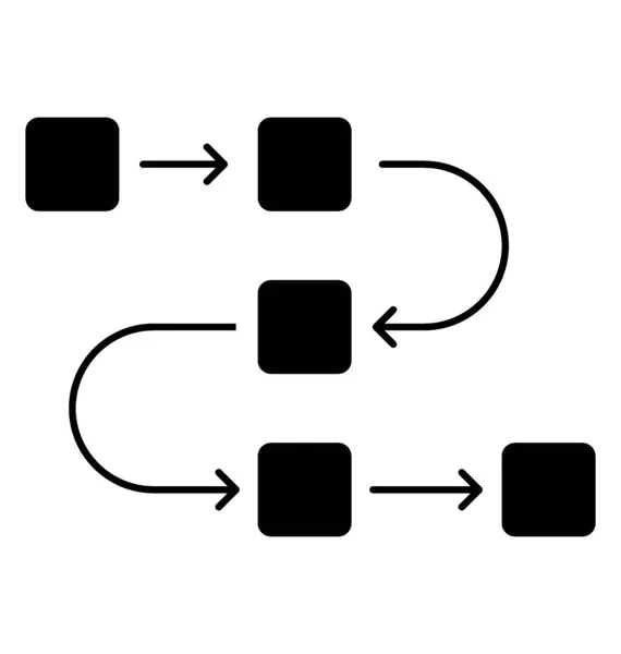 Послідовний Процес Послідовний Порядок Піктограм Гліфа — стоковий вектор