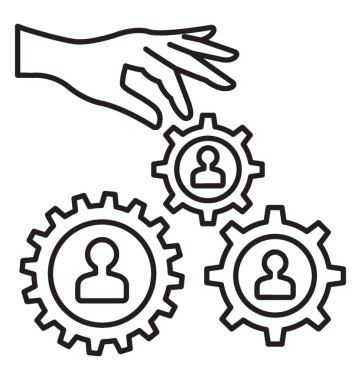 Organizasyon geliştirme satırı simgesi, ekip yönetimi