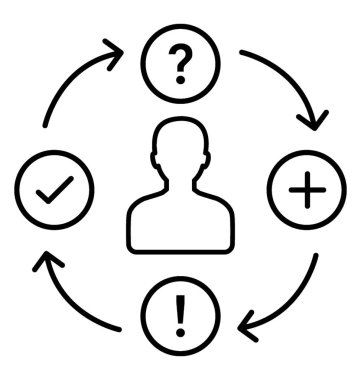 Düzenli satırı simgesi, rutin kavramı.