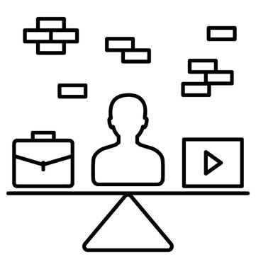 Zaman yönetimi, satır simgesi iş yaşam dengesi