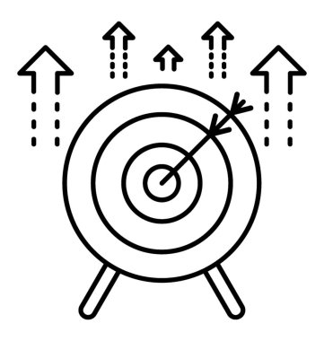 Dart tahtası satırı simgesi. Hedef