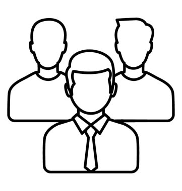 Bir grup insan. Satır simge takım