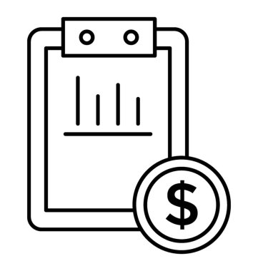 Banka ekstresi satırı simgesi, iş raporu