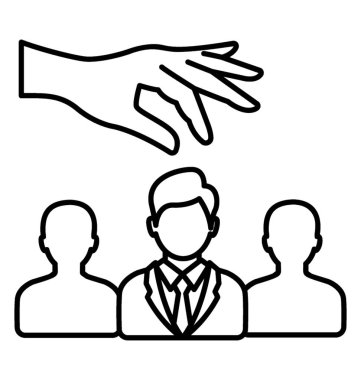 Aday seçimi. Satırı simgesi işe alım süreci