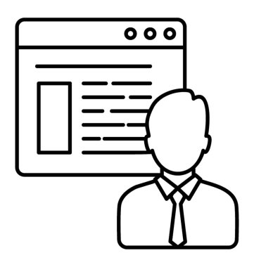Satırı simgesi web geliştirici. Yazılım mühendisi