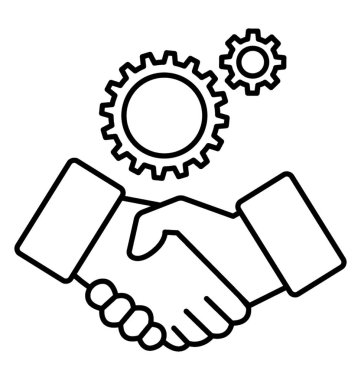 Satırı simgesi işbirliği. El sıkışma 