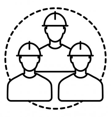 Satır simge inşaat işçileri, inşaatçılar.