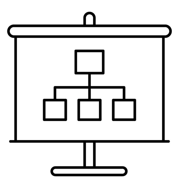 Cég Bemutatása Sor Ikon Szervezeti Diagram — Stock Vector