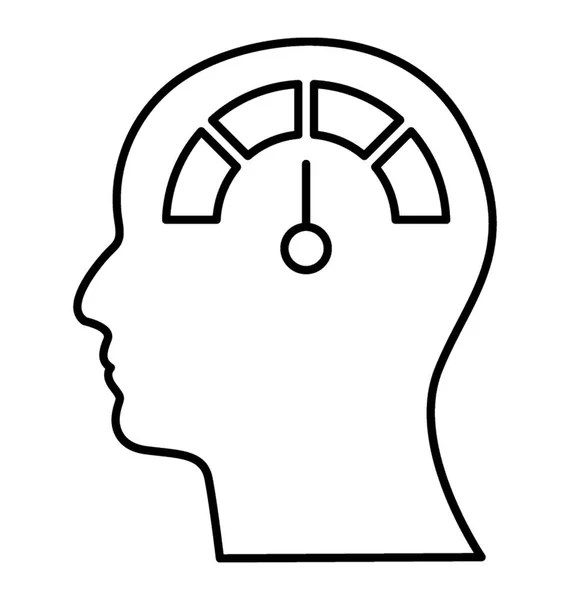 Icône Ligne Performance Mentale Performance Cognitive — Image vectorielle