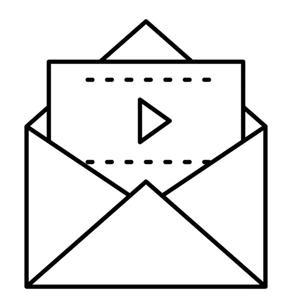 Bloguer Vidéo Message Vidéo Icône Ligne — Image vectorielle