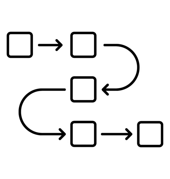Sequentieller Prozess Zeilensymbol Sequentielle Reihenfolge — Stockvektor