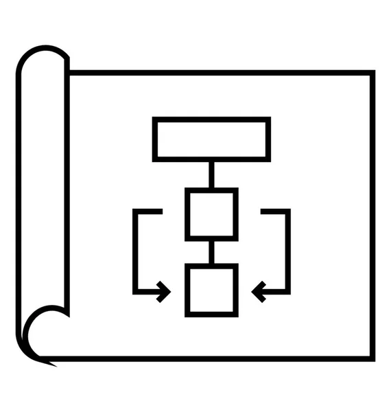 Sitemap Line Icon Flowchart — Stock Vector