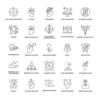 Proje Yönetimi satır Icons Set