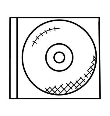 Bir kompakt disk (Cd) kapak için simgesi tasarım doodle