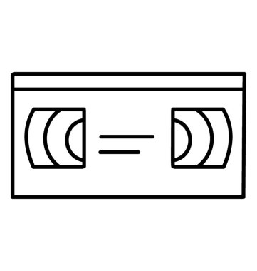 Vcr ve kullanılan bir kaset basit el yapımı çizimi