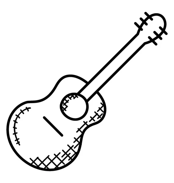 Une Simple Image Faite Main Une Guitare — Image vectorielle
