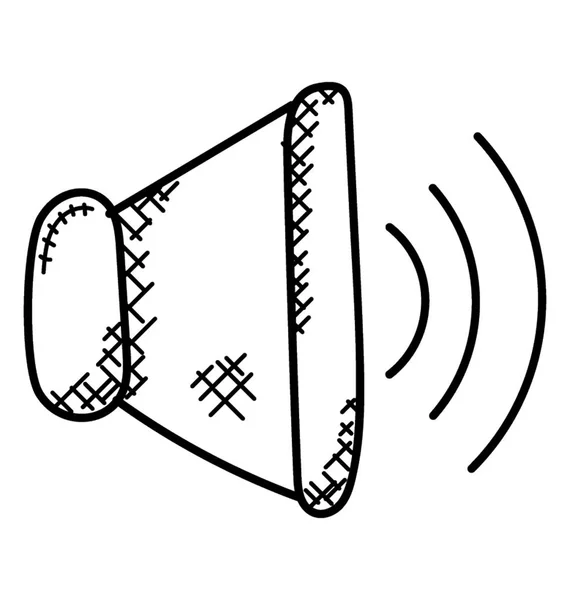 Проста Іконка Гучномовця Ручної Роботи Разом Хвилями Представляють Зображення Звуку — стоковий вектор