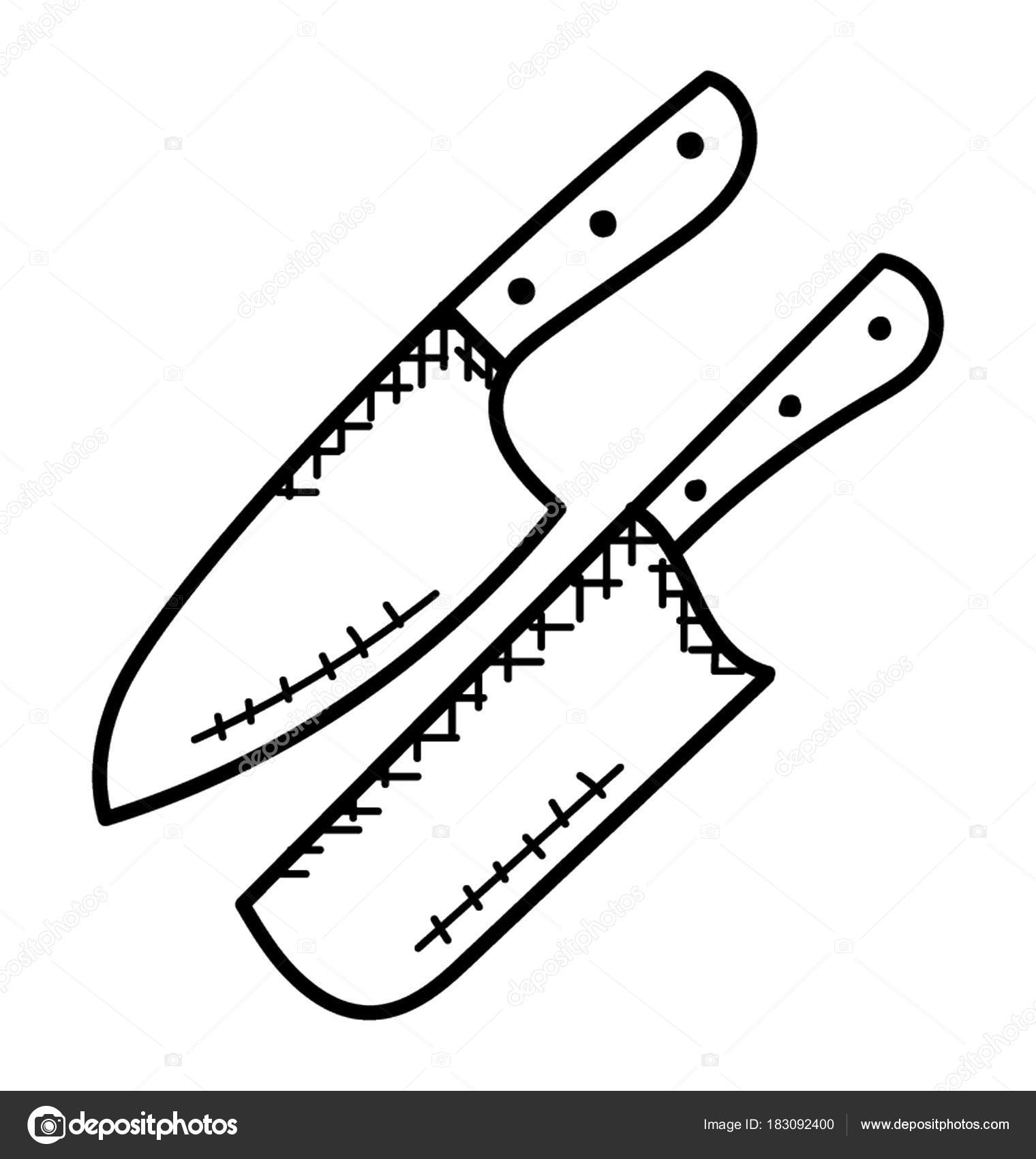 Carving Knife Cleaver Butchers Knives Stock Vector by ©creativestall