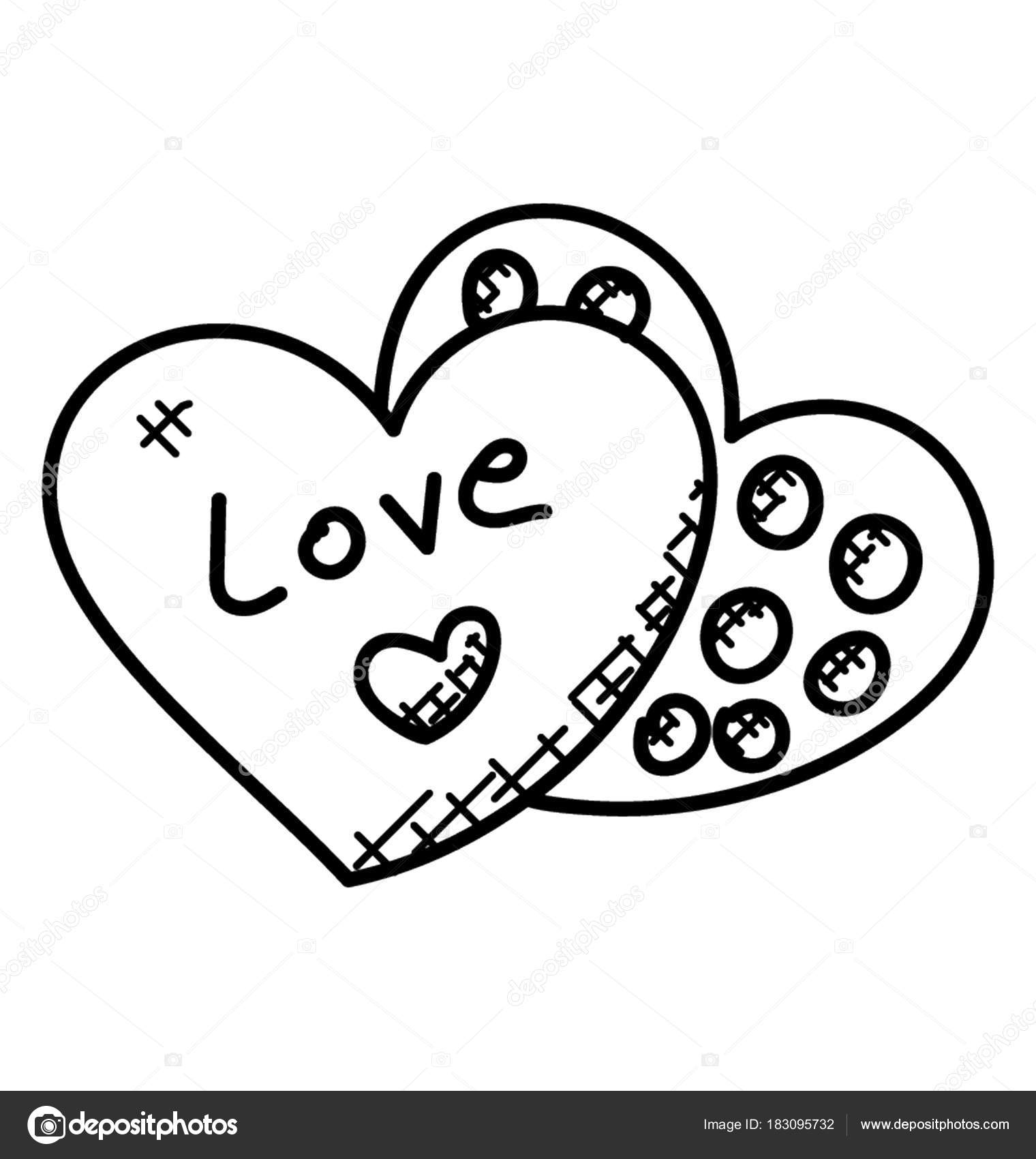 Heart Shaped Locket Drawing Heart Shaped Locket Slipping Open Doodle Vector Stock Vector C Creativestall 183095732