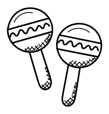 Basit bir doodle marakas bilinen bir müzik aleti simgesi