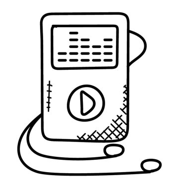 İpod ya da müzik aygıtı için bir doodle simgesi