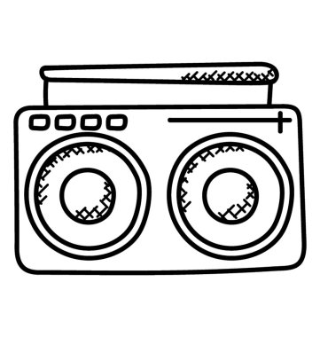 Bir boombox bir doodle simgesi