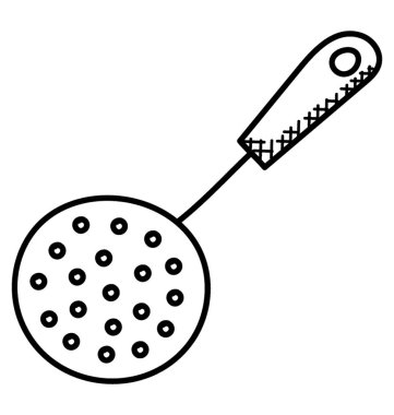 Bir el çizilmiş doodle boşaltma kaşık