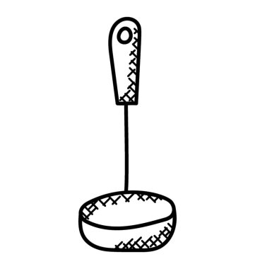 Derin bir yemek, çorba kaşığı, doodle simgesi