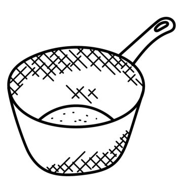 Küçük tencere, doodle Icon ele