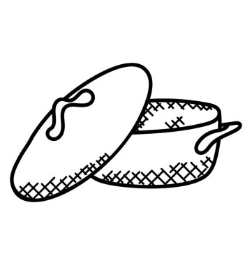 Bir tencereye açık kapak, doodle simgesi ile