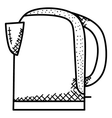 Elektrikli su ısıtıcısı veya su kazan doodle simgesi