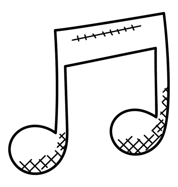 Eine Einfache Handgezeichnete Ikone Einer Musikalischen Note Die Die Musikalische — Stockvektor