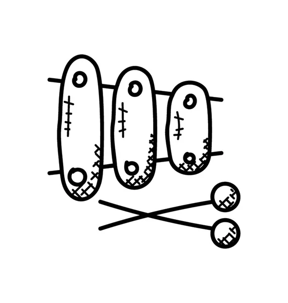 Ikona Xylofon Známý Hudební Nástroj — Stockový vektor