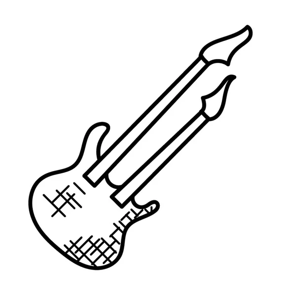 Een Eenvoudig Getekende Handpictogram Van Een Muzikale Snaarinstrument Die Bekend — Stockvector